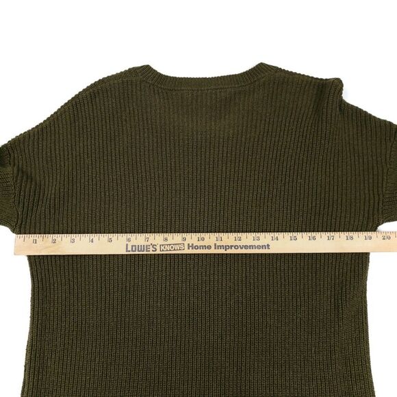 MADEWELL Thompson Pocket Pullover Sweater Olive Green Cotton Rib Minimal Small - Picture 4 of 9